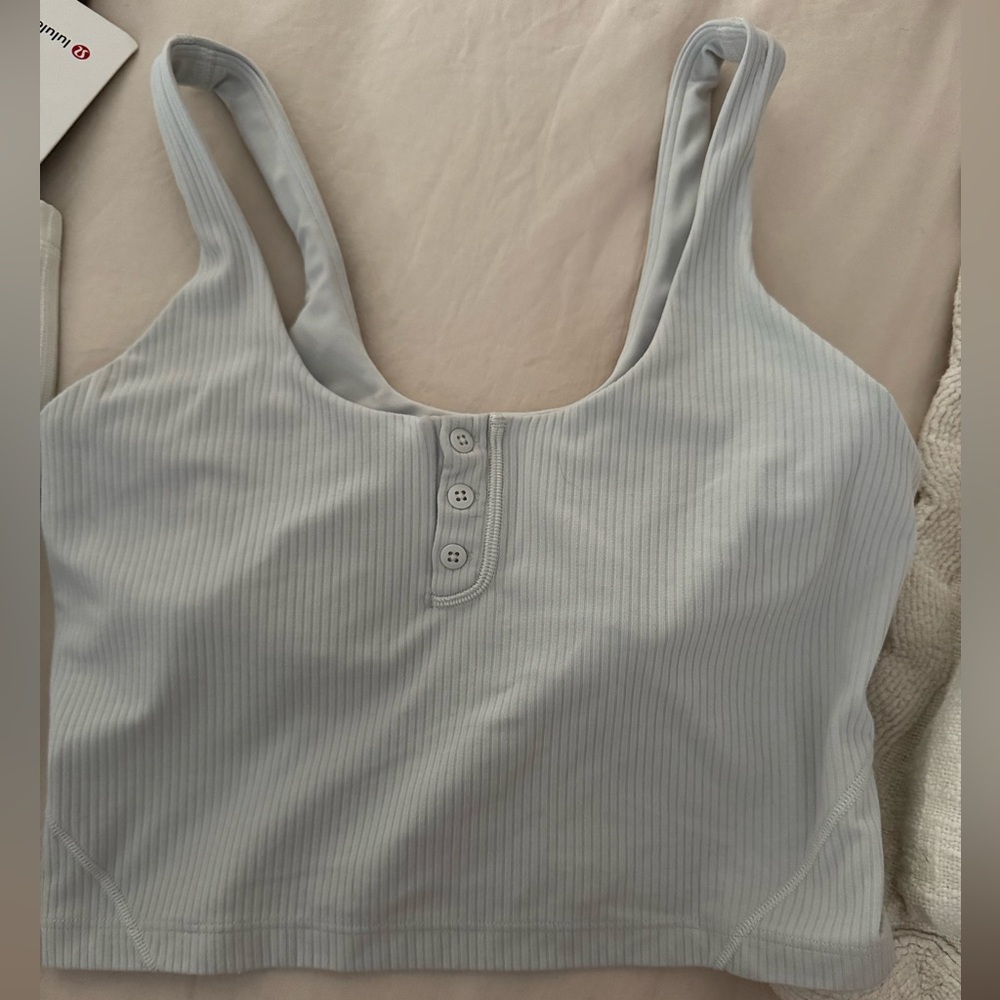 Lululemon Athletica Light Gray Ribbed Tank Top
